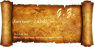 Gerner Zalán névjegykártya